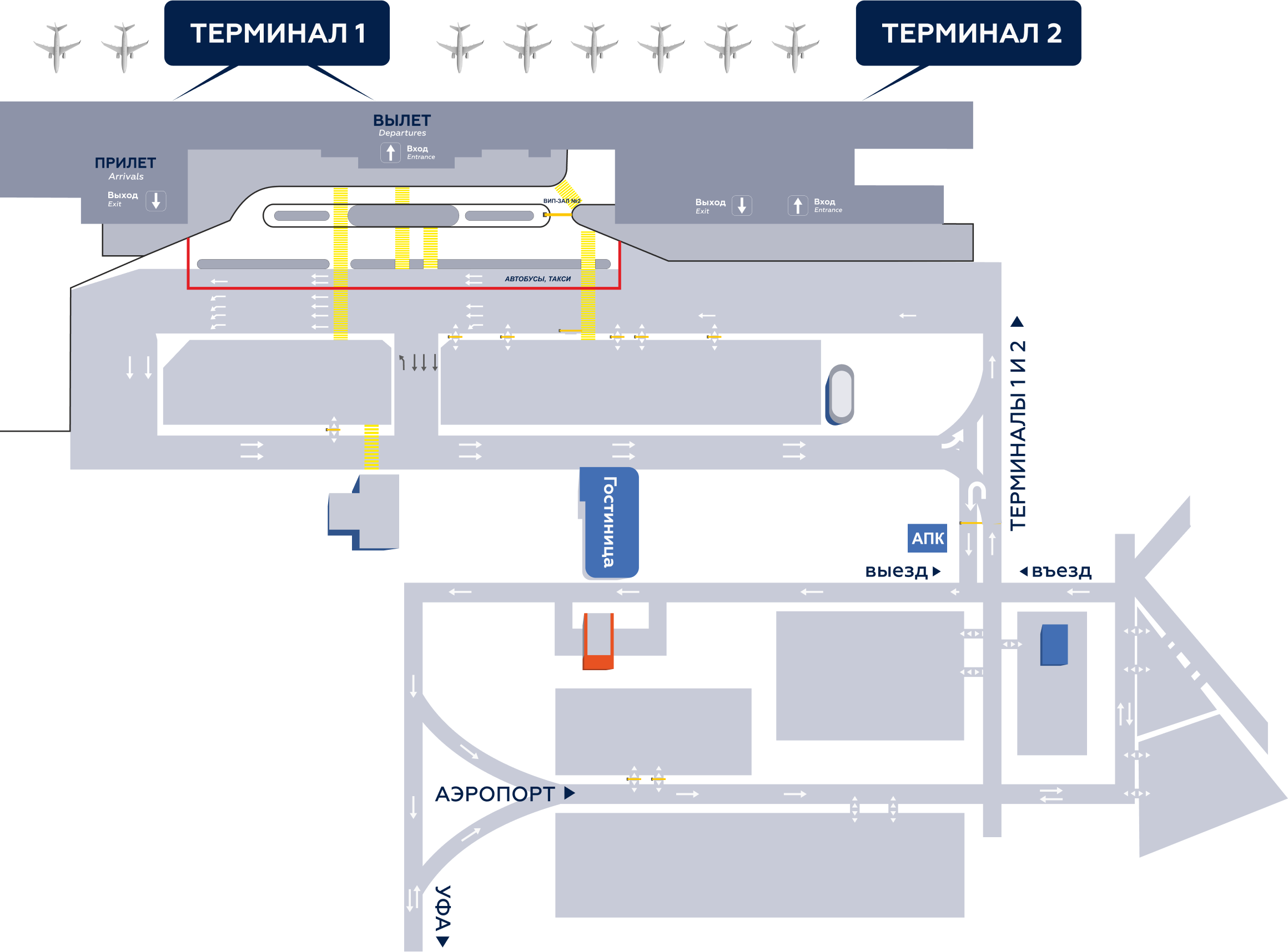 Схема уфимского аэропорта